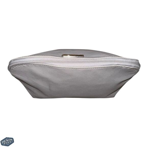 Christian Dior Grey/Silver Nylon Cosmetic/Makeup Pouch/Bag w/Silver Logo Plate - Picture 6 of 11